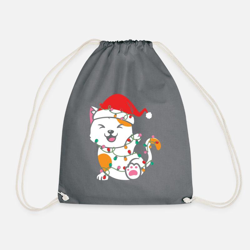 Weihnachten Katze Geschenke - Turnbeutel - Grau
