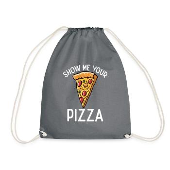 Snack Pizzalove Pizza Lover Gift - Drawstring Bag - grey - Front