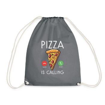 Snack Pizzalove Pizza Lover Geschenk - Turnbeutel - Grau - Vorne
