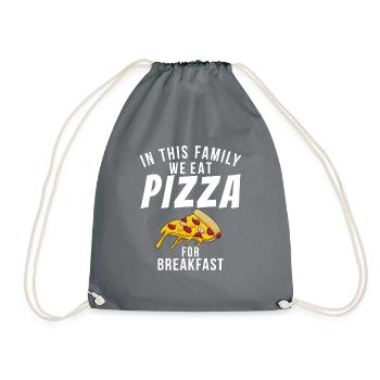 Snack Pizzalove Pizza Lover Geschenk - Turnbeutel - Grau - Vorne
