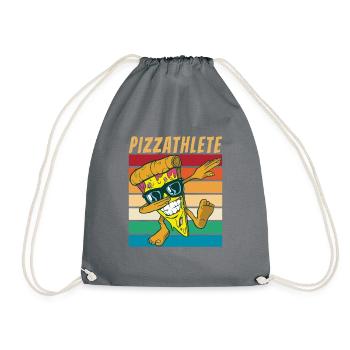 Snack Pizzalove Pizza Lover Geschenk - Turnbeutel - Grau - Vorne