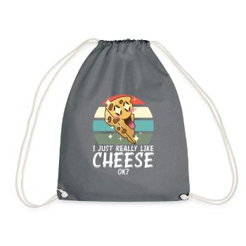 Snack Cheese Lover Cheese Gift - Drawstring Bag - grey - Front