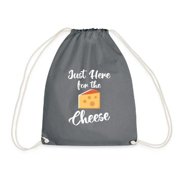 Snack Käse Liebhaber Käse Geschenk - Turnbeutel - Grau - Vorne