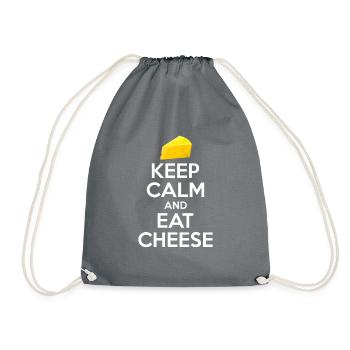 Snack Käse Liebhaber Käse Geschenk - Turnbeutel - Grau - Vorne