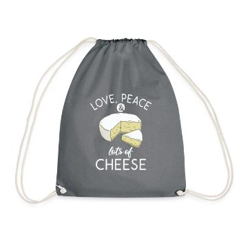 Snack Käse Liebhaber Käse Geschenk - Turnbeutel - Grau - Vorne