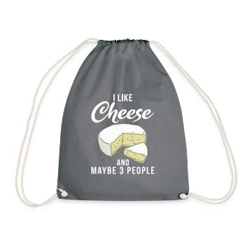 Snack Cheese Lover Cheese Gift - Drawstring Bag - grey - Front