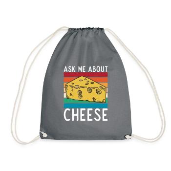 Snack Cheese Lover Cheese Gift - Drawstring Bag - grey - Front