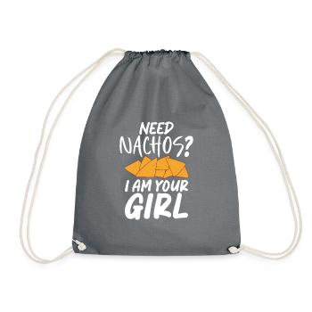 Nacho Lover Nacho Gift Mexican Food - Drawstring Bag - grey - Front