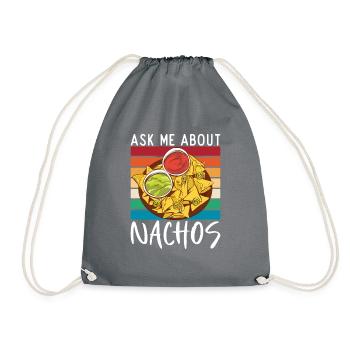 Nacho Lover Nacho Gift Mexican Food - Drawstring Bag - grey - Front