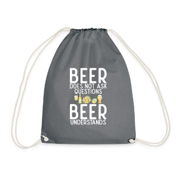 Bier-Trinker-Bier-Geschenke - Turnbeutel - Grau - Vorne