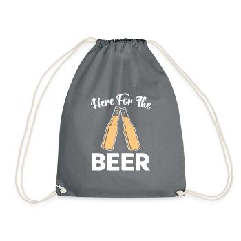 Biertrinker Bier Geschenke - Turnbeutel - Grau - Vorne