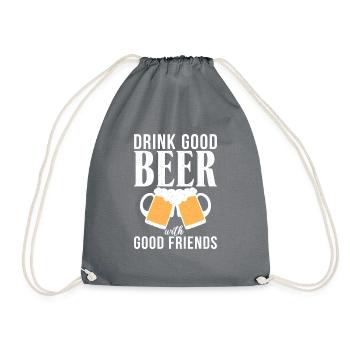 Biertrinker Bier Geschenke - Turnbeutel - Grau - Vorne