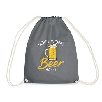 Biertrinker Bier Geschenke - Turnbeutel - Grau - Vorne