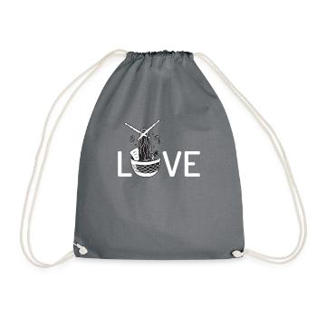 Ramen Lover - Drawstring Bag - grey - Front