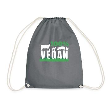 Veggie-Liebhaber-veganes Geschenk - Turnbeutel - Grau - Vorne