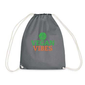 Veggie Lover Vegan Gift - Drawstring Bag - grey - Front