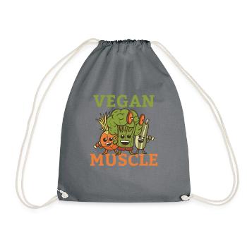 Veggie Lover Vegan Gift - Drawstring Bag - grey - Front