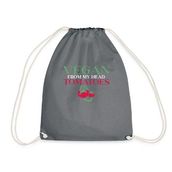 Veggie Lover Vegan Gift - Drawstring Bag - grey - Front