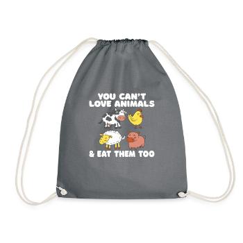 Veggie Lover Vegan Gift - Drawstring Bag - grey - Front
