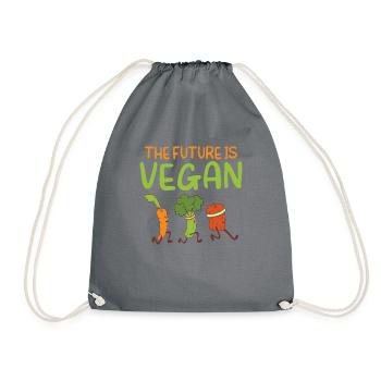 Veggie Lover Vegan Gift - Drawstring Bag - grey - Front