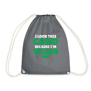 Veggie Lover Vegan Gift - Drawstring Bag - grey - Front
