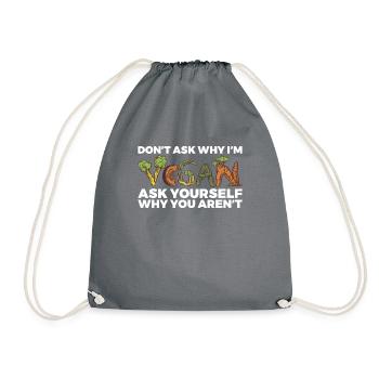 Veggie Lover Vegan Gift - Drawstring Bag - grey - Front