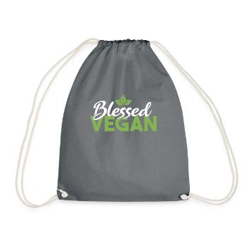 Veggie Lover Vegan Gift - Drawstring Bag - grey - Front