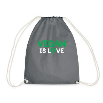 Veggie Lover Vegan Gift - Drawstring Bag - grey - Front