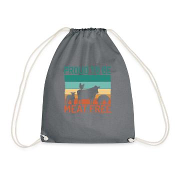 Veggie Lover Vegan Gift - Drawstring Bag - grey - Front