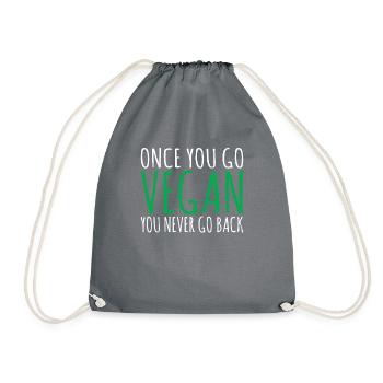 Veggie Lover Vegan Gift - Drawstring Bag - grey - Front