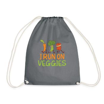 Veggie Lover Vegan Gift - Drawstring Bag - grey - Front