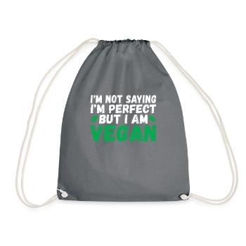 Veggie Lover Vegan Gift - Drawstring Bag - grey - Front