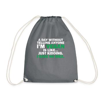 Veggie Lover Vegan Gift - Drawstring Bag - grey - Front