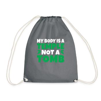Veggie Lover Vegan Gift - Drawstring Bag - grey - Front