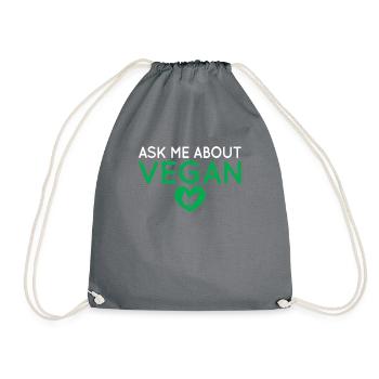 Veggie Lover Vegan Gift - Drawstring Bag - grey - Front