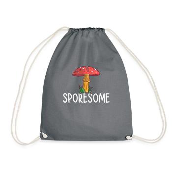 Fungi Hunter Mushroom Hunter Gifts - Drawstring Bag - grey - Front