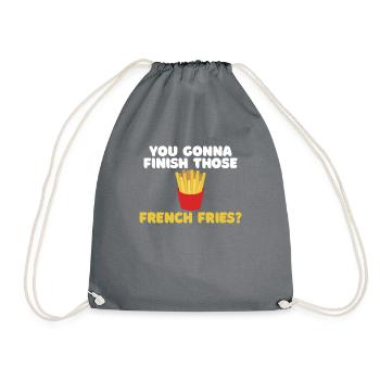 French Fries Lover Fast Food Gifts - Drawstring Bag - grey - Front