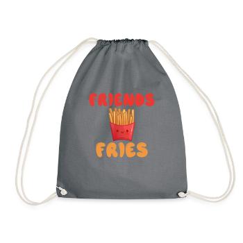 French Fries Lover Fast Food Gifts - Drawstring Bag - grey - Front