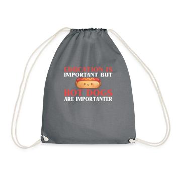 Hotdog Lover Hot Dogs Gifts - Drawstring Bag - grey - Front