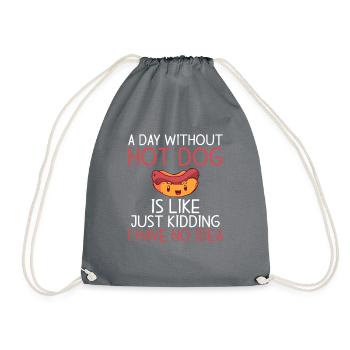 Hotdog Lover Hot Dogs Gifts - Drawstring Bag - grey - Front