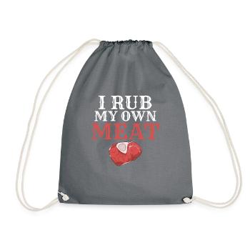 BBQ Grill Beef Meat Lovers Gifts - Drawstring Bag - grey - Front