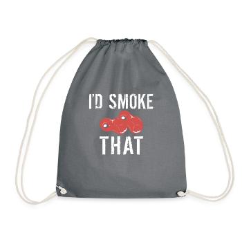 BBQ Grill Rindfleisch Liebhaber Geschenke - Turnbeutel - Grau - Vorne