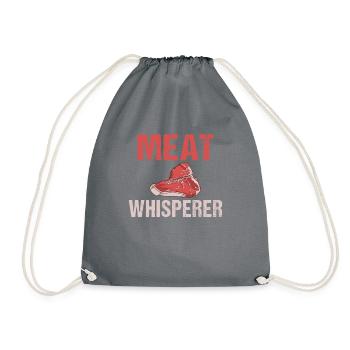 BBQ Grill Rindfleisch Fleischliebhaber Geschenke - Turnbeutel - Grau - Vorne