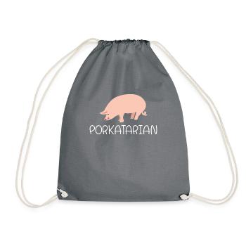 BBQ Grill Rindfleisch Liebhaber Geschenke - Turnbeutel - Grau - Vorne