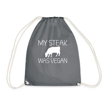 BBQ Grill Rindfleisch Liebhaber Geschenke - Turnbeutel - Grau - Vorne