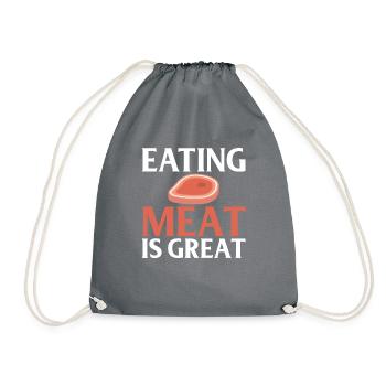 BBQ Grill Beef Meat Lovers Gifts - Drawstring Bag - grey - Front