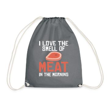 BBQ Grill Rindfleisch Liebhaber Geschenke - Turnbeutel - Grau - Vorne