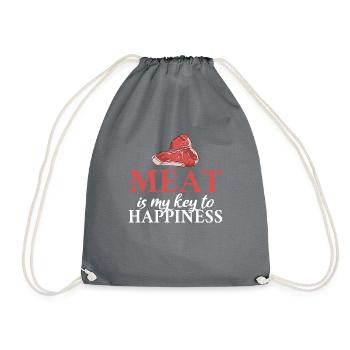 BBQ Grill Rindfleisch Liebhaber Geschenke - Turnbeutel - Grau - Vorne