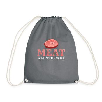 BBQ Grill Beef Meat Lovers Gifts - Drawstring Bag - grey - Front