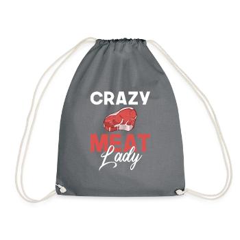 BBQ Grill Beef Meat Lovers Gifts - Drawstring Bag - grey - Front